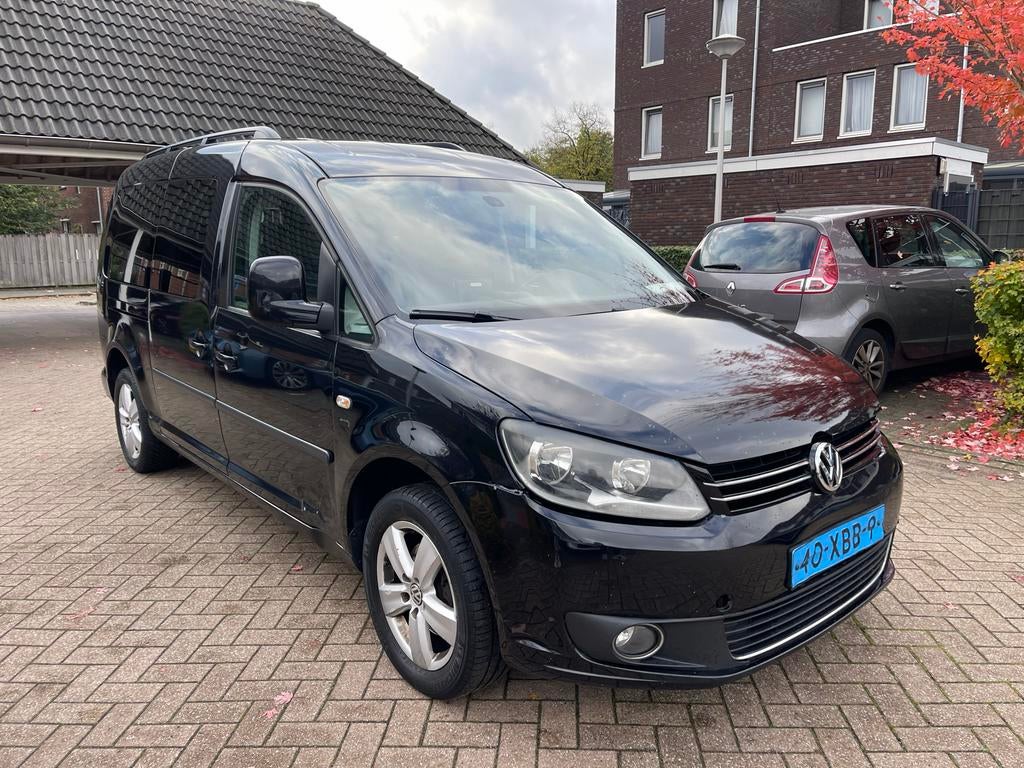 Volkswagen Caddy 1.6 TDI 75KW Maxi Combi DSG 7P 2012 Zwart, Stof, Zwart, 4 cilinders, Volkswagen