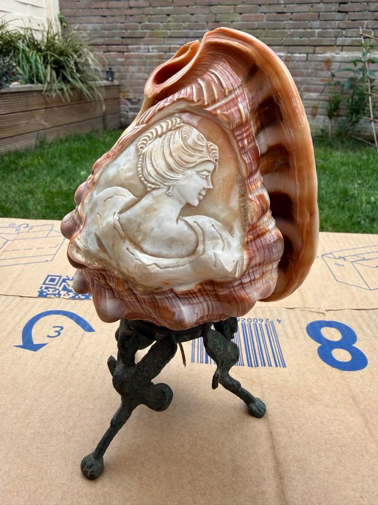 Vintage schelplamp, Ophalen of Verzenden