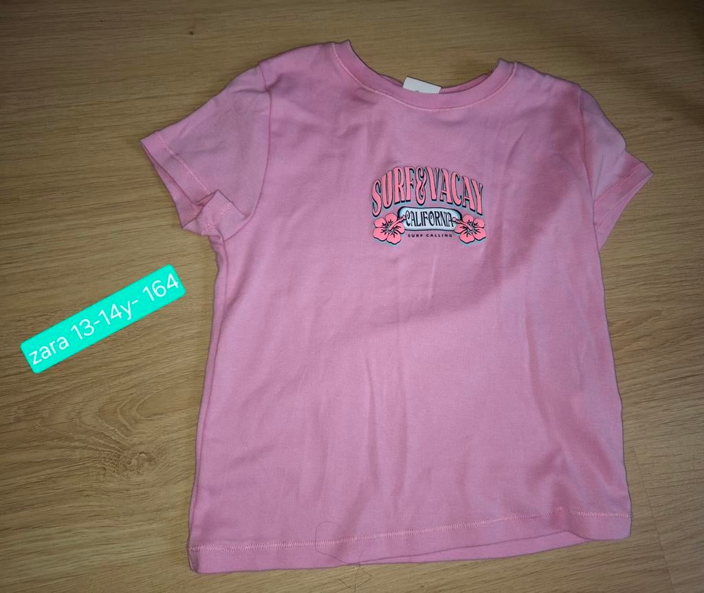 Roze shirt zara 164/ roze t-shirt zara 164, Kinderen en Baby's, Kinderkleding | Maat 164, Meisje, Ophalen of Verzenden, Zo goed als nieuw