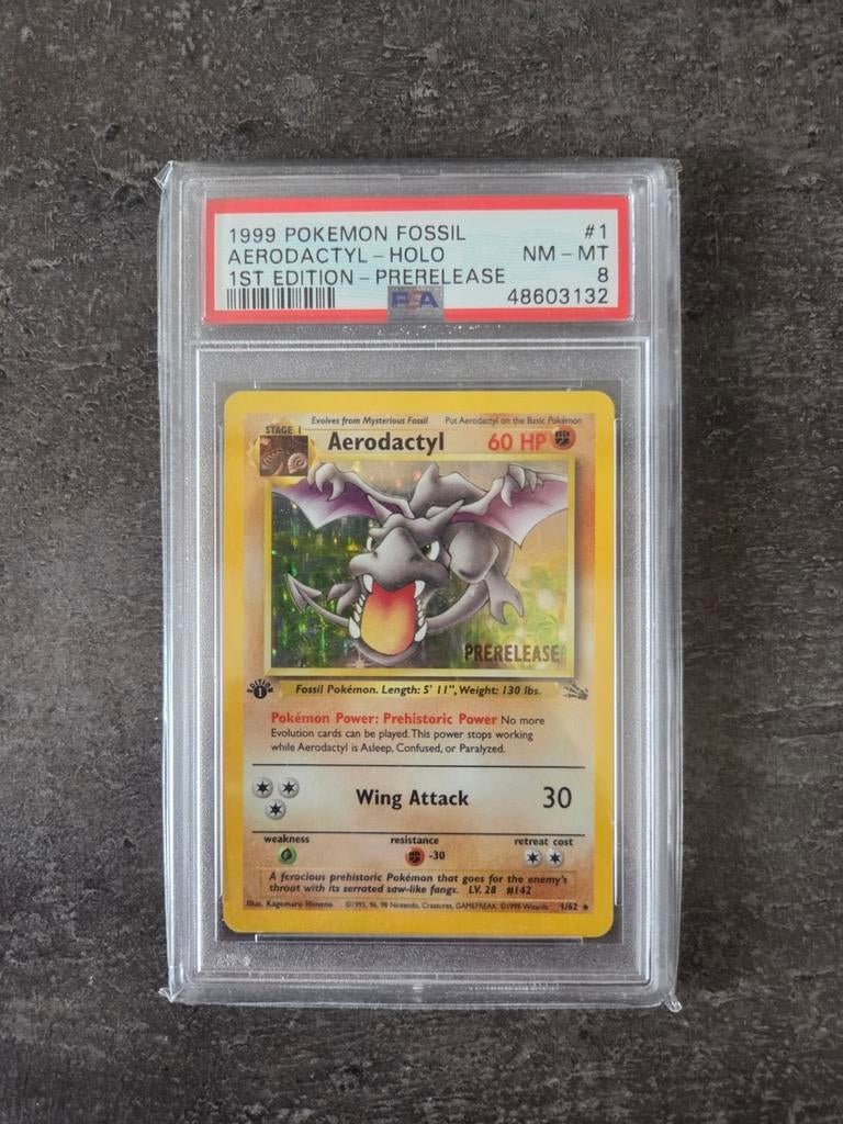 Pokémon Aerodactyl Holo 1st Edition Prerelease (1999 Fossil, Ophalen