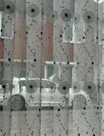 Witte vitrage met bloemmotief, Ophalen of Verzenden, Gebruikt, Wit, 200 cm of meer