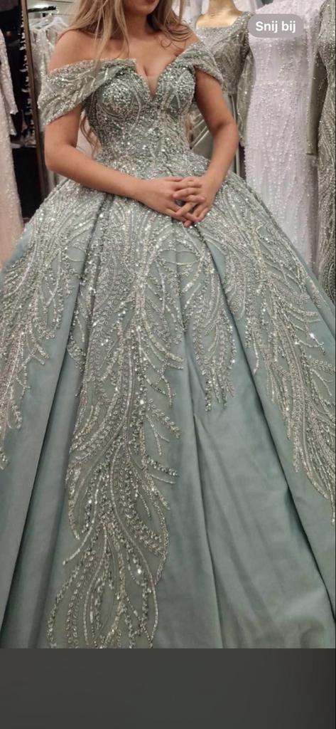 Groene baljurk / prinsessenjurk, Kleding | Dames, Gelegenheidskleding, Galajurk, Gedragen, Groen, Ophalen