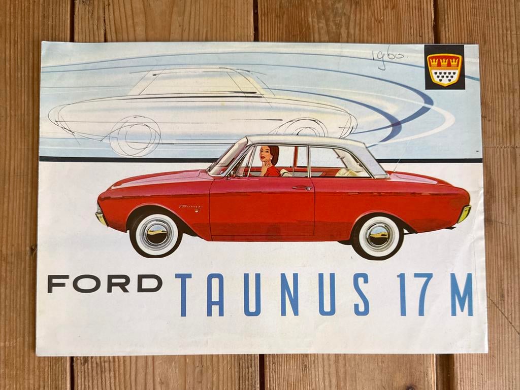 Folder Ford Taunus 17M (november 1960), Ophalen of Verzenden, Gelezen, Ford