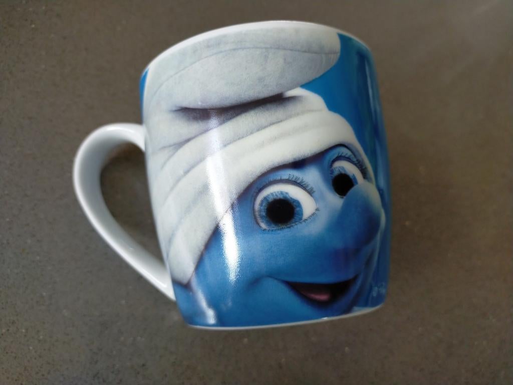Zgan! Mooie Smurfenbeker van Albert Heijn., Ophalen of Verzenden, Zo goed als nieuw, Klungelsmurf, Gebruiksvoorwerp