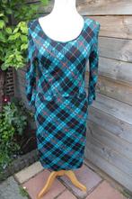 Jurk zwart/ petrol/ rood King Louie mt M Vaste prijs, Maat 38/40 (M), Verzenden, Zwart, Zo goed als nieuw