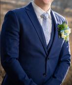 blauw trouwpak maat 48 excl.schoenen. In prachtige staat!, Ophalen of Verzenden, Zo goed als nieuw, Trouwpak, Overige kleuren