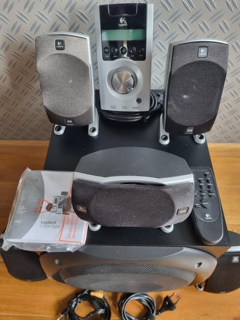 Logitech Z-5500 digitale 5.1 speakersysteem., Computers en Software, Pc speakers, Ophalen of Verzenden
