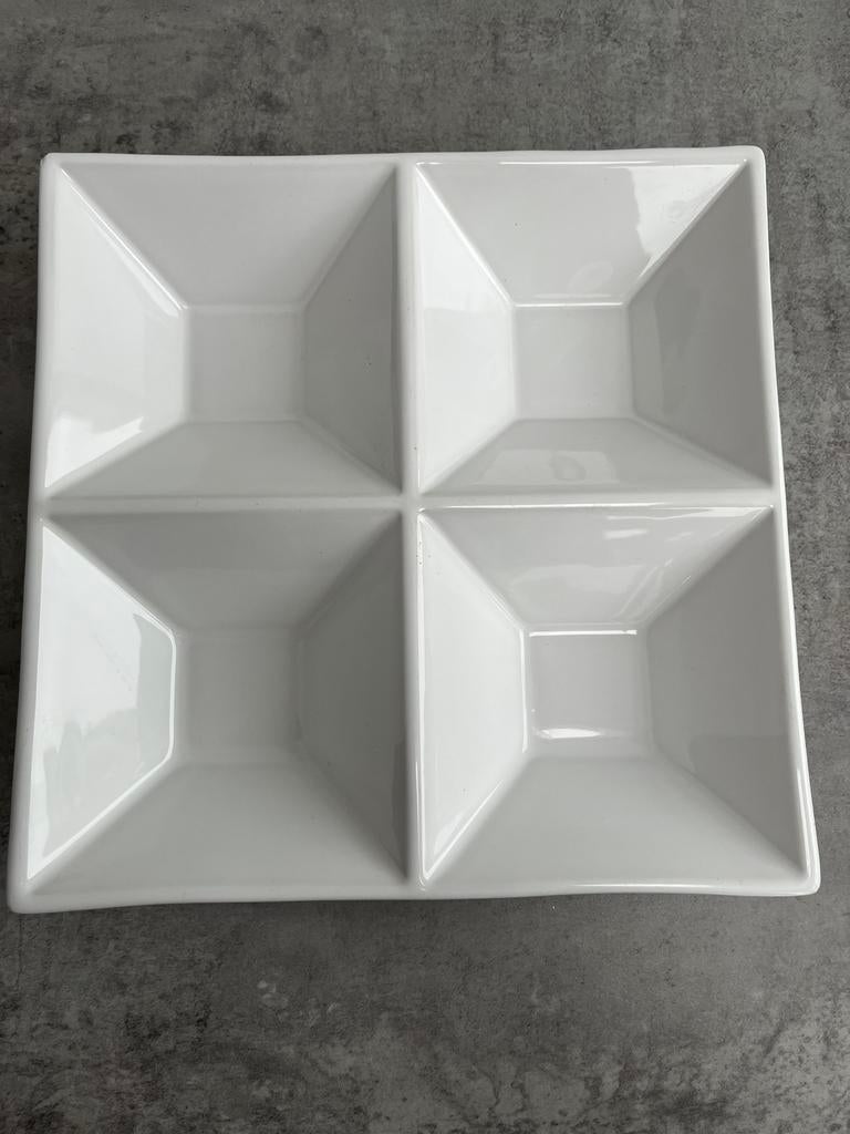 ASA selection 91 4-vak schaaltjes wit vierkant 21,5 cm, Huis en Inrichting, Keuken | Servies, Gebruikt, Ophalen of Verzenden, Schaal of Schalen