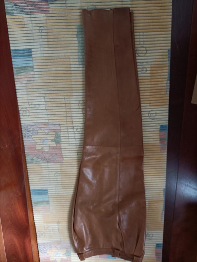 Cognackleurige leren broek, maat 42, Kleding | Dames, Ophalen of Verzenden