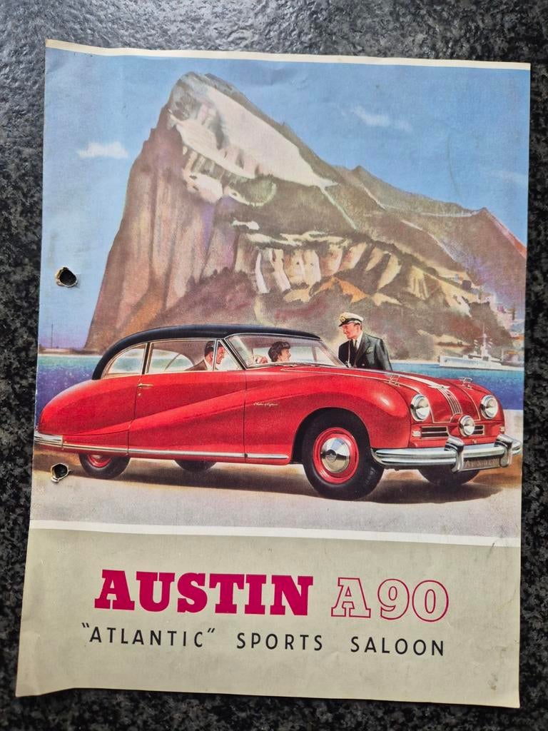 Austin A70 Hereford Austin A90 Atlantic Brochure Folder, Ophalen of Verzenden