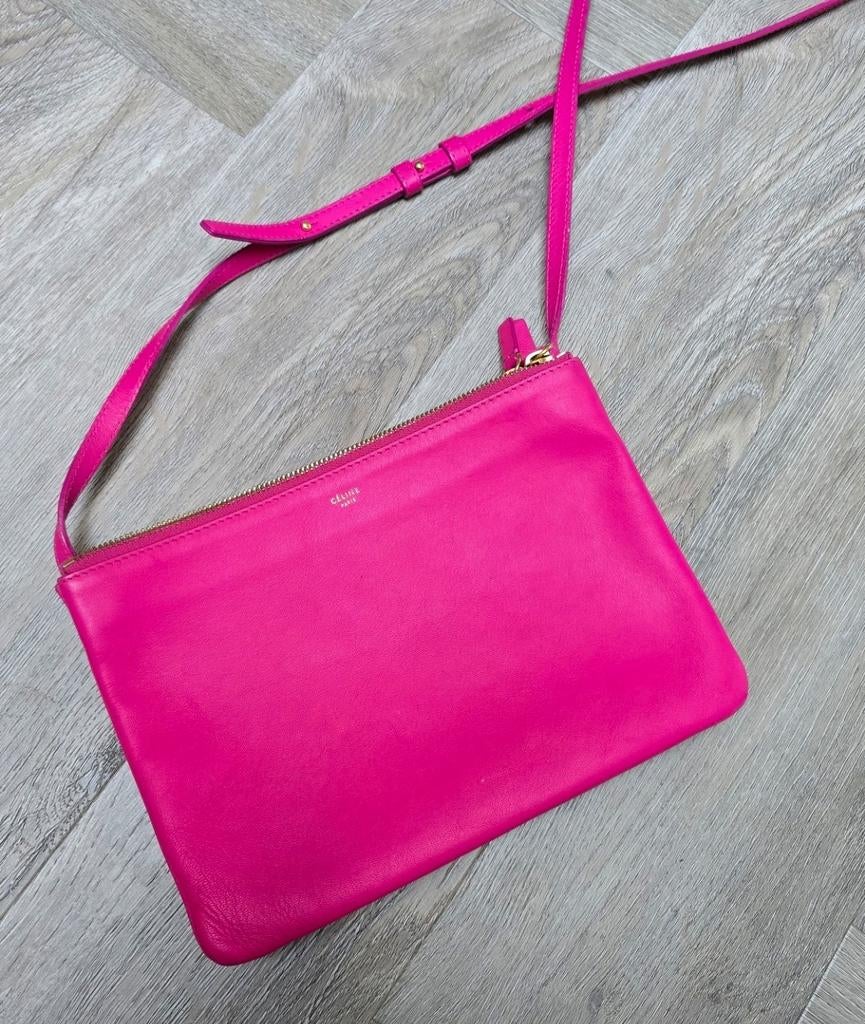 Celine trio bag roze origineel, Ophalen of Verzenden, Zo goed als nieuw, Roze, Handtas