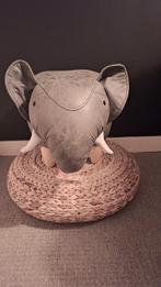 Stoere leren olifant poef / krukje, Minder dan 50 cm, Nieuw, Ophalen of Verzenden, Overige vormen