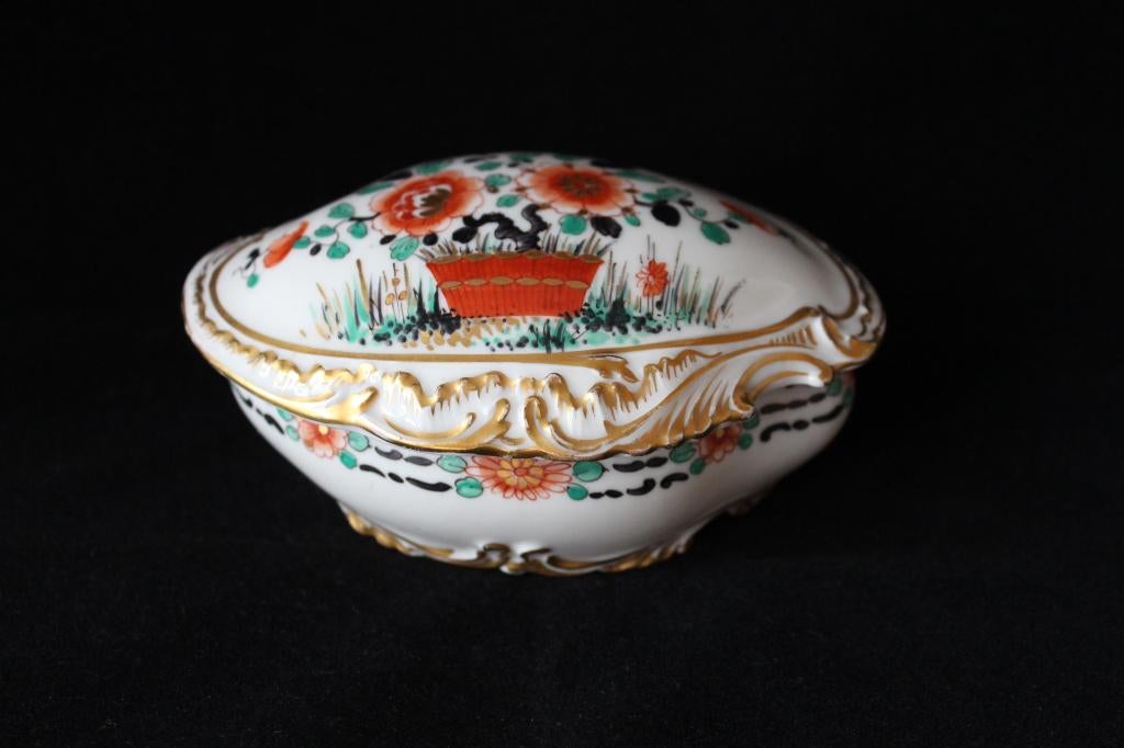 Antiek Jules Tieles Oud Paris porseleinen doosje 1880, Antiek en Kunst, Ophalen of Verzenden