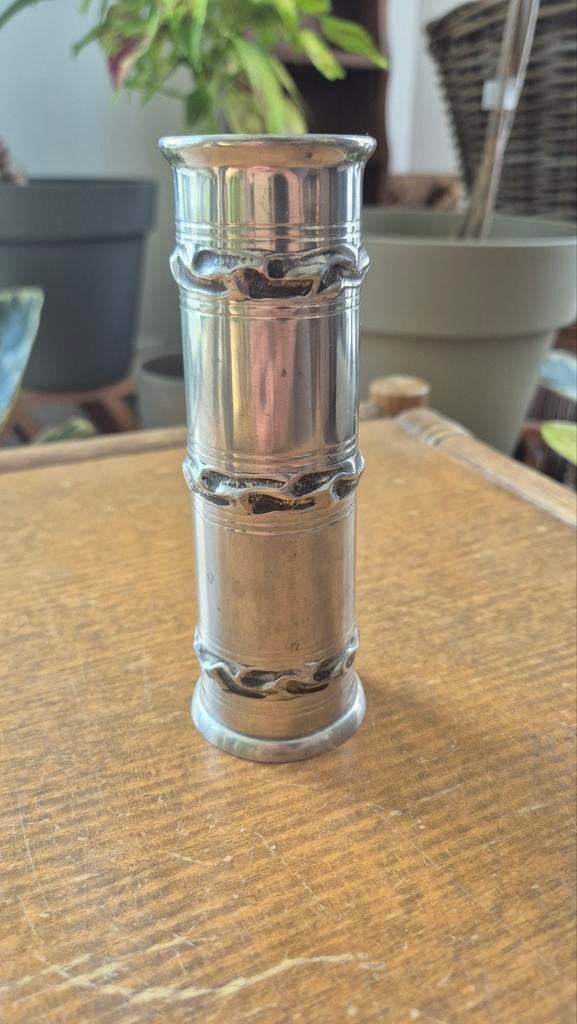 Vintage Tinnen Vaas uit Noorwegen - Gemerkt, Ophalen of Verzenden