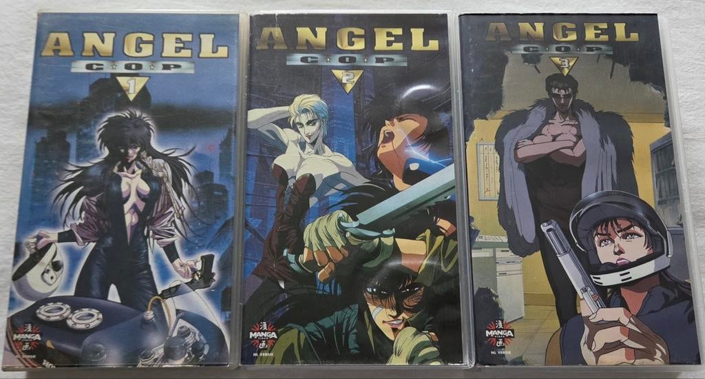 Manga Angel Cop 1,2 & 3 VHS Cartoon/Anime, Vanaf 16 jaar, Ophalen of Verzenden, Zo goed als nieuw, Actie en Avontuur