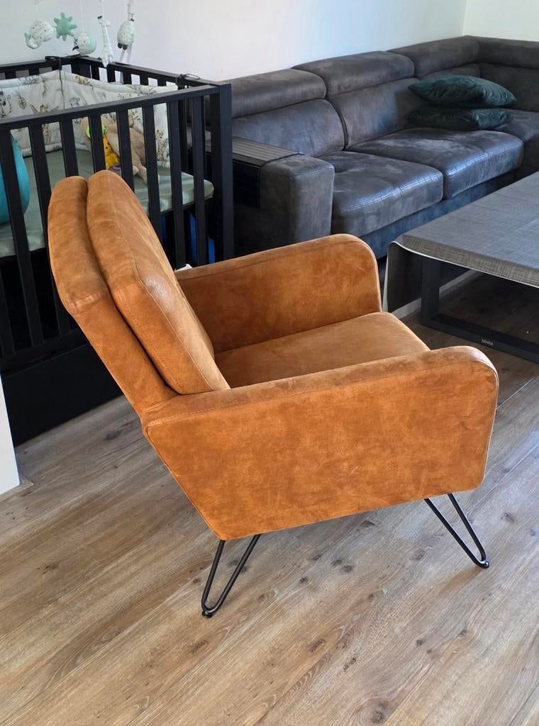 Fauteuil van Van De Bommel Meubel, Huis en Inrichting, Ophalen, Zo goed als nieuw, 50 tot 75 cm, Leer