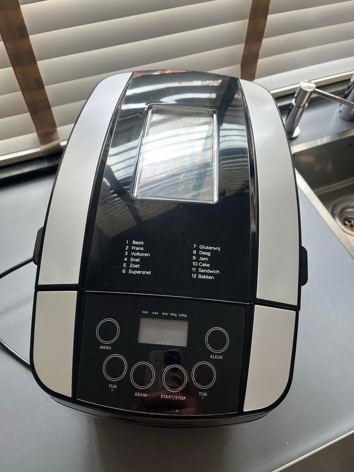 Broodbakmachine met 12 programma's, Witgoed en Apparatuur, Broodbakmachines, Zo goed als nieuw, Met timer, 800 tot 1200 gram deeg