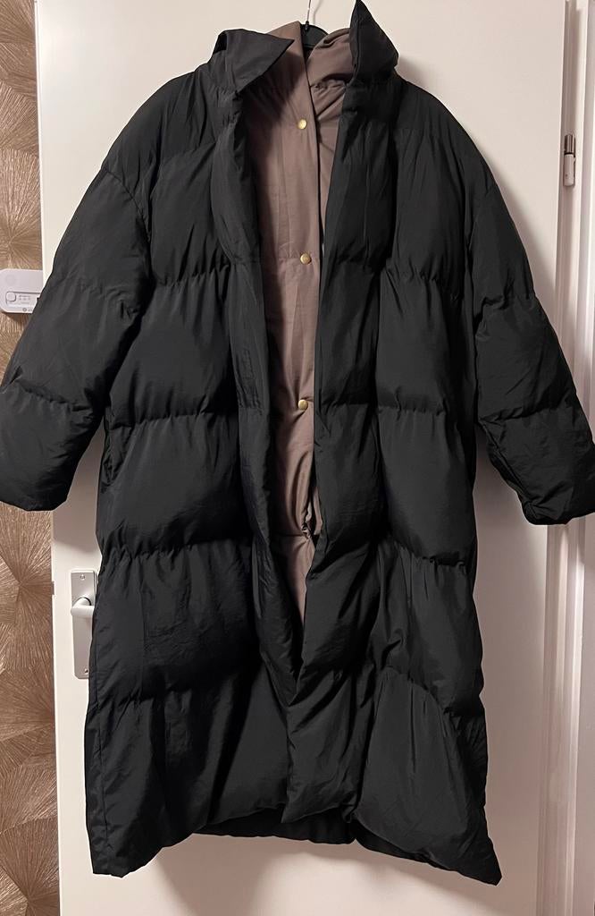 Zwarte lange puffer jack, jas, parka, mantel, trenchcoat, Ophalen of Verzenden, Nieuw, Maat 46/48 (XL) of groter, Zwart