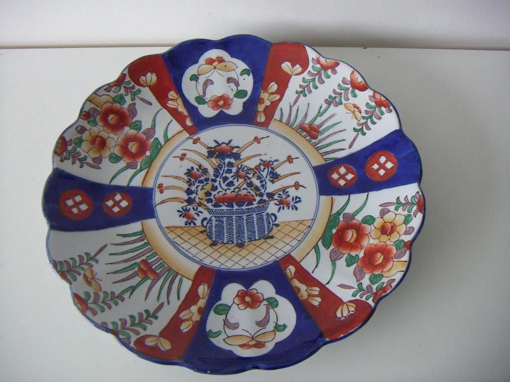 Japan porselein keramiek grote schaal jr.1880-1900., Antiek en Kunst, Ophalen of Verzenden
