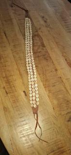 Vintage Ibiza leren riem met kauri schelpen, Ophalen of Verzenden, Zo goed als nieuw, Bruin, 80 tot 90 cm