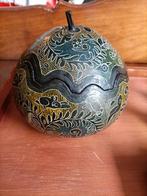 Vintage Mexicaanse olinala guaje. Handgeschilderde kalebas., Ophalen