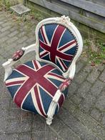 Brocante stoeltje met engelse vlag bekleed, Ophalen