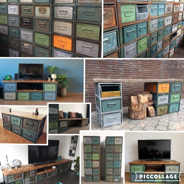 Modulaire KASTEN Ladekast TV-kast Dressoir Stelling SALE, Gebruikt, Ophalen of Verzenden, Minder dan 100 cm, Metaal