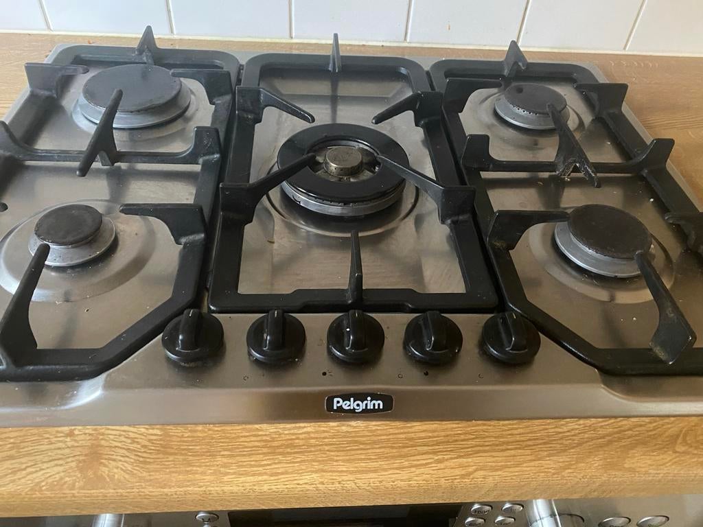 Pelgrim 5-pits gasfornuis, Gebruikt, 60 cm of meer, Ophalen of Verzenden, Inbouw