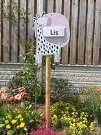 Geboortebord GIRAF dibond huur huren babyspullen meisje, Ophalen, Zo goed als nieuw, Geboortebord