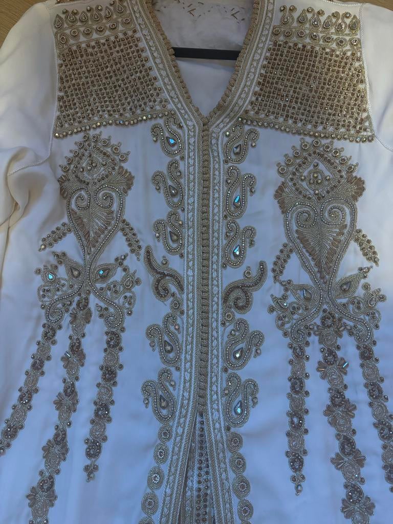 Moeder Dochter Beige Gouden Jurk - Zo goed als nieuw, Kinderen en Baby's, Babykleding | Overige, Ophalen of Verzenden, Zo goed als nieuw