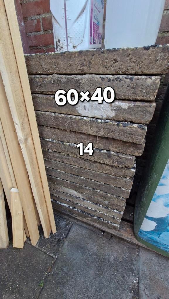 Gratis tegels, Ophalen of Verzenden, Gebruikt, Beton, Terrastegels