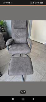 Relax stoel met hocker, grijs, Huis en Inrichting, Fauteuils, Ophalen