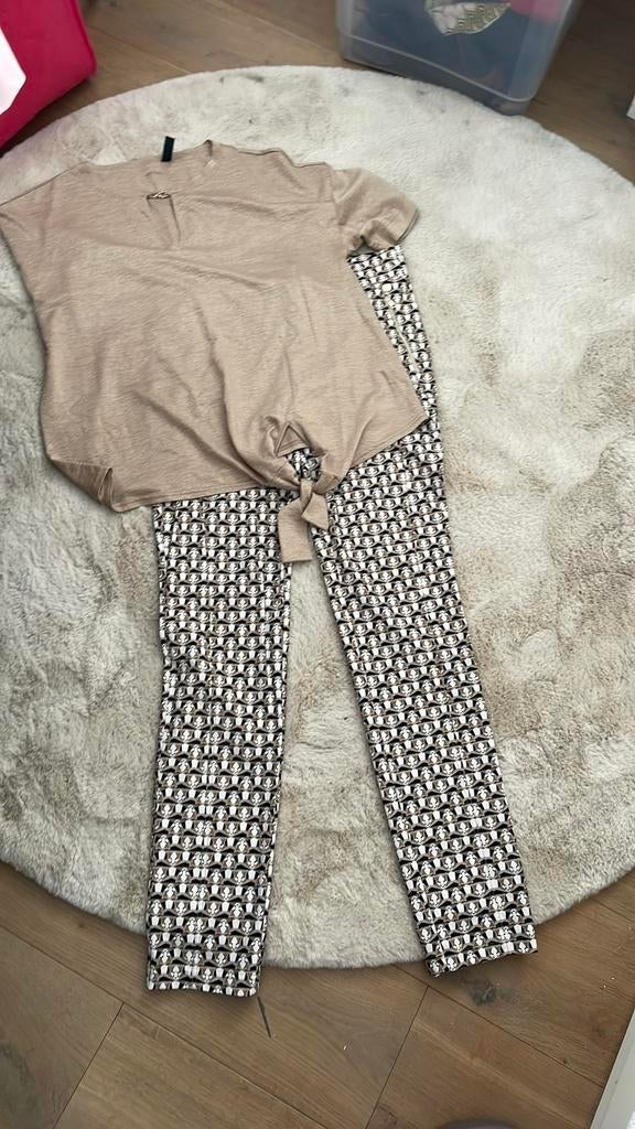 Marccain set top en broek, Kleding | Dames, Broeken en Pantalons, Ophalen of Verzenden, Zo goed als nieuw, Lang