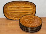 Vintage Frans Aspergeservies Ceramique Elchinger (6+1), Huis en Inrichting, Keuken | Servies, Ophalen, Keramiek, Zo goed als nieuw