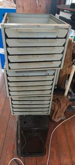 Set van 3 Industriële Metalen Ladekasten - Vintage Stijl, Huis en Inrichting, Kasten | Ladekasten, Ophalen, Minder dan 50 cm, Gebruikt