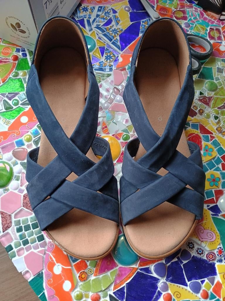 Gabor sandalen blauw 7,5, Kleding | Dames, Schoenen, Ophalen of Verzenden, Zo goed als nieuw, Blauw, Sandalen of Muiltjes