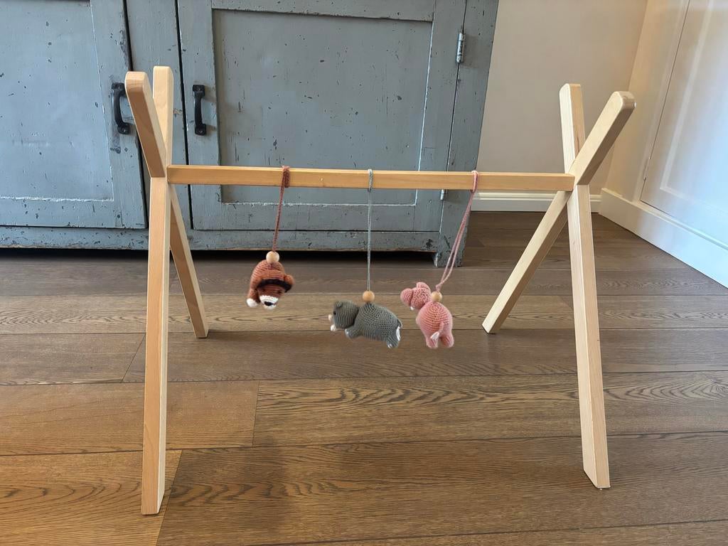 Houten Babygym - Exclusief Speeltjes, Ophalen, Zo goed als nieuw, Babygym