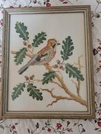 Oude geborduurde merklappen in lijstjes, Ophalen of Verzenden, Gebruikt, Handborduren, Overige typen