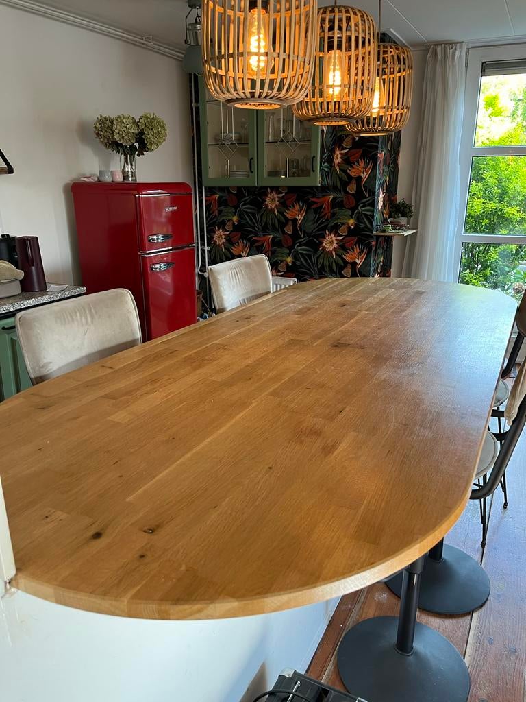 Houten tafelblad 220x90 cm - prima staat, Ophalen, Gebruikt, 200 cm of meer, 50 tot 100 cm