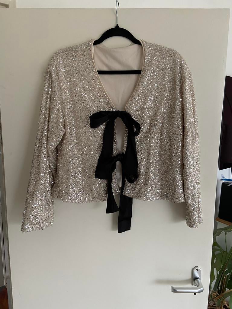Glitter vestje, Maat 38/40 (M), Beige, Ophalen of Verzenden, Onbekend