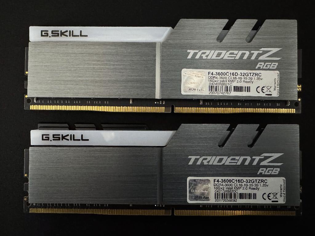 32 GB G.Skill Trident Z RGB DDR4 3600 CL16 (2x16), Gebruikt, 32 GB, DDR4, Ophalen of Verzenden