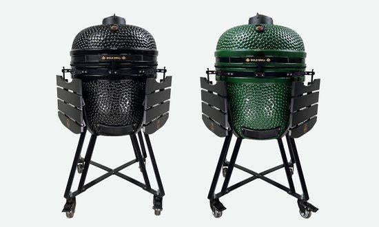 KAMADO GOLD GRILL BBQ Zwart en Groen, Ophalen, Nieuw, Kamado, Met accessoires