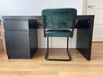 Zwart IKEA Malm bureau met lichte kras op bovenblad, Ophalen, Gebruikt, Bureau