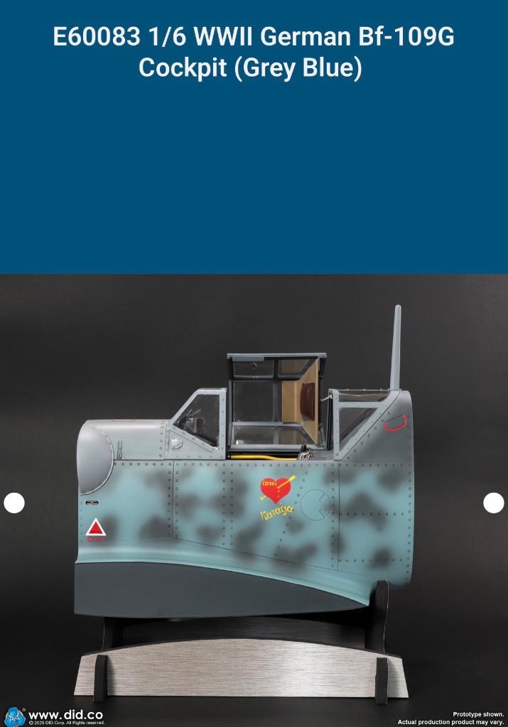 DiD 1/6 WWII German Bf-109G Cockpit E60083, Ophalen of Verzenden, Nieuw, Groter dan 1:35, Diorama