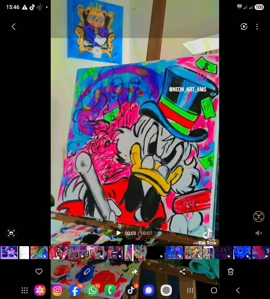 Money never sleeps.
Origineel handgeschilderd neon pop-art s, Ophalen of Verzenden