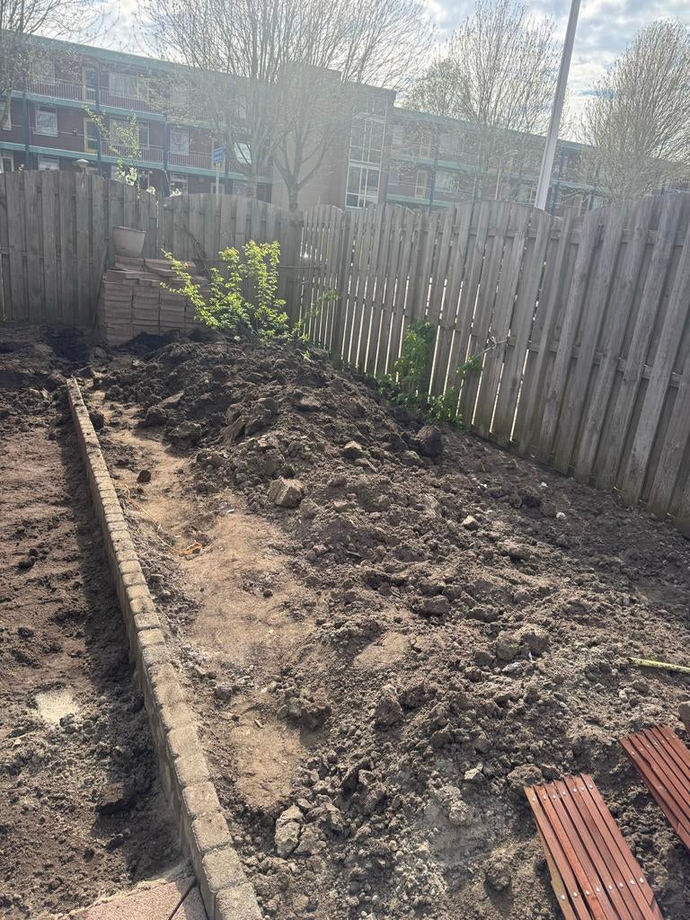 Gratis, Zwarte grond / tuinaarde in goede staat, Tuin en Terras, Ophalen, Tuinaarde
