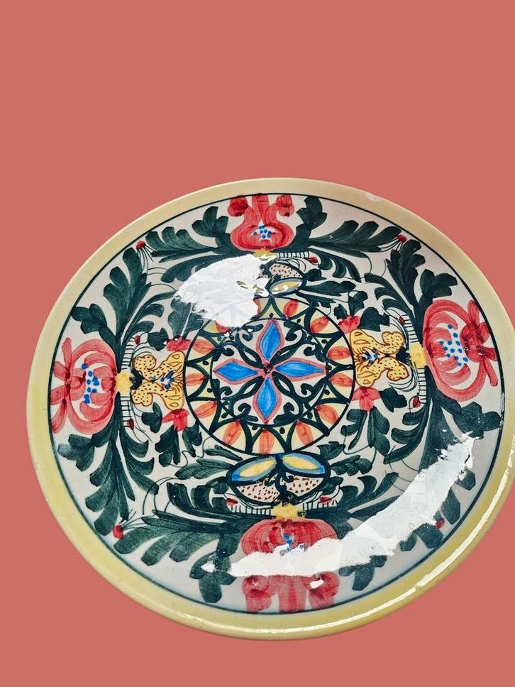 Decoratief handgeschilderd bord - Italiaanse stijl, Antiek en Kunst, Antiek | Wandborden en Tegels, Ophalen