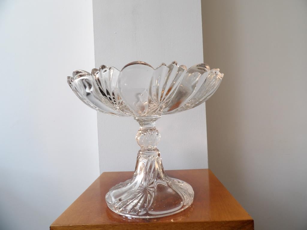 Art Deco Val st Lambert Fruitschaal op voet, Antiek en Kunst, Antiek | Glas en Kristal, Ophalen of Verzenden