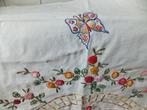 vintage Frans borduurwerk, valletje brocante kast raamhanger, Antiek en Kunst, Ophalen