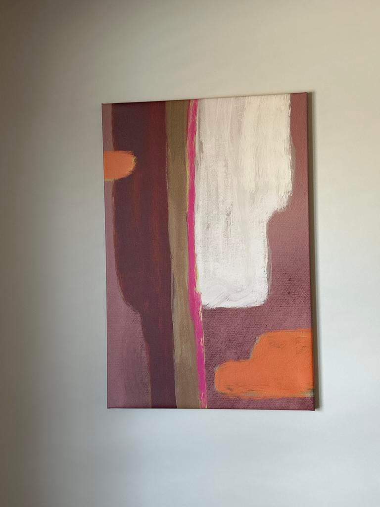 Abstract Schilderij in Warme Tinten van Studio Vreeken, Antiek en Kunst, Kunst | Schilderijen | Abstract, Ophalen of Verzenden